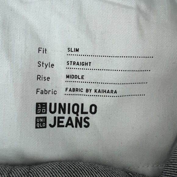 Uniqlo Jeans Mens 36x32 Blue Dark Wash Slim Straight Leg‎ Kaihara Selvedge - Picture 13 of 14